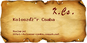 Koloszár Csaba névjegykártya