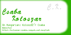 csaba koloszar business card